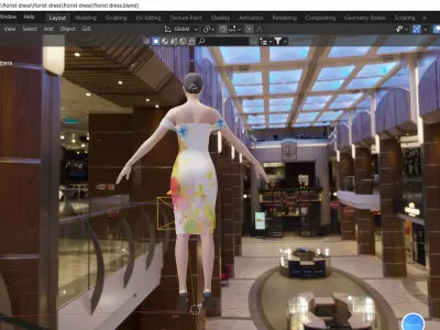 The florist party dress  3D model