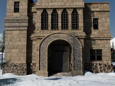 Snowy Village Layout 3D model