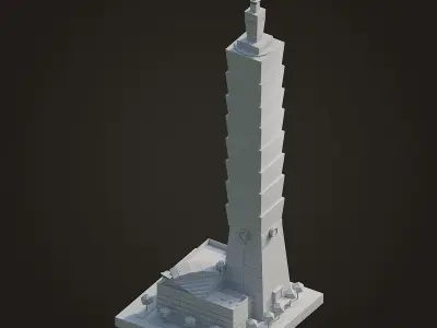 Taipei 101 Low-poly 3D model