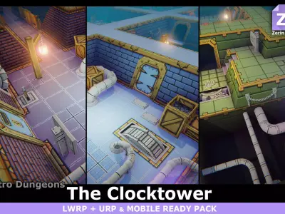 EnviroKit - THE CLOCKTOWER - Retro Lowpoly Low-poly 3D model