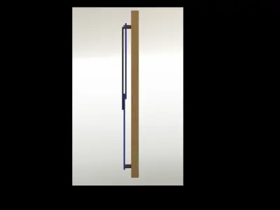 Toggle two door mechanism Low-poly 3D model