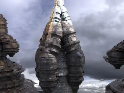 Planet Power Shard Base Kit bash 3 Low-poly 3D model