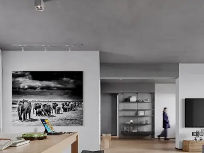 modern public housing interior design 3d model 3D model