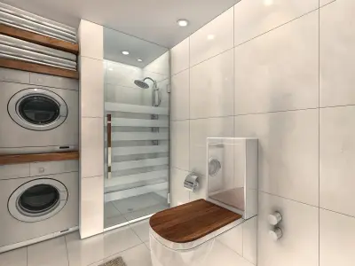  Modern Bathroom Design Low-poly 3D model