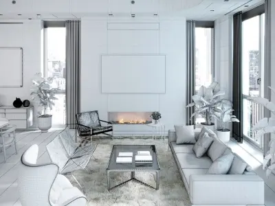 Living Room Full Scene 3D model