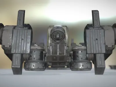 Futuristic Terrain Walker Vehicle Old Version Low-poly 3D model