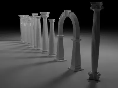 Column columns in row 3D model