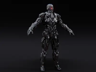 Sci-Fi Robotic Character Low-poly 3D model