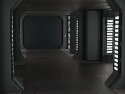 Imperial Corridor A Pack 3D model