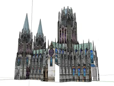 Architecture-Religion-God-Culture-Temple-045 cathedral with s... 3D model