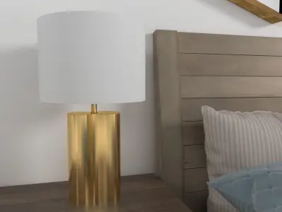 bedroom set hexagonal wall mirror 3D model