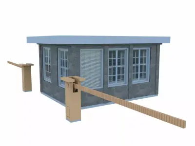 security booth Low-poly 3D model