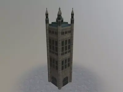 London Victoria Tower Low-poly 3D model