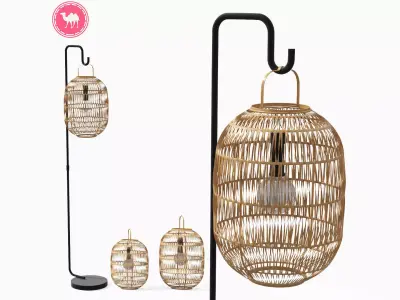 Bori Natural Lantern Set Low-poly 3D model