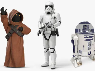  Star Wars Characters Rigged Collection for Maya 