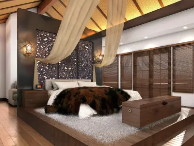 Bedroom interior scene 3D model 3D model buy