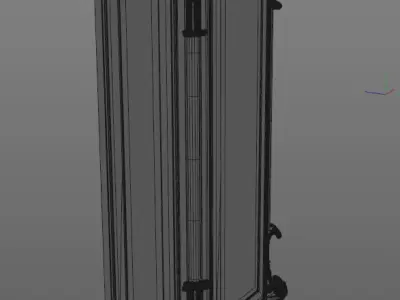 wooden Storage with glass doors 3D model