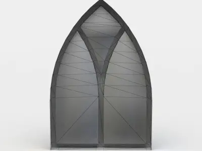 Window church with Low-poly 3D model