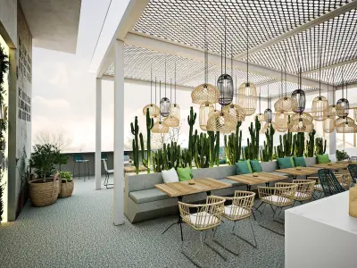 Roof Top Cafe and Bar 3D model