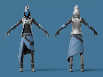 Sultura Cyberpunk Rigged Character 3D model