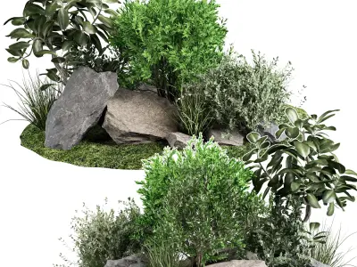 Stone and Bush Pack 23 3D model