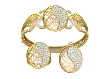 Filigree Diamond Jewelry Set  2076 3D print model