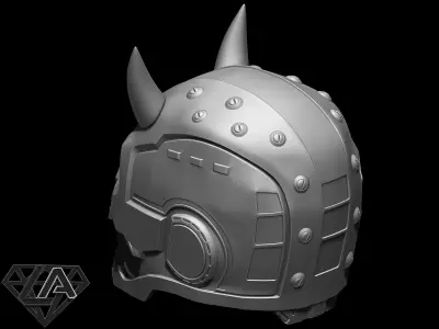 Sci-fi cyberdemon helmet V1 3D print model