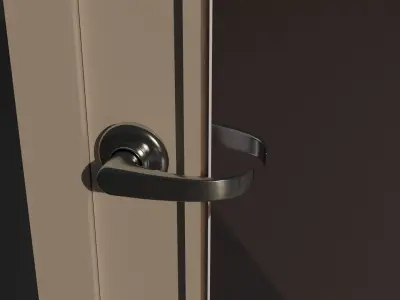 Door with window Low-poly 3D model
