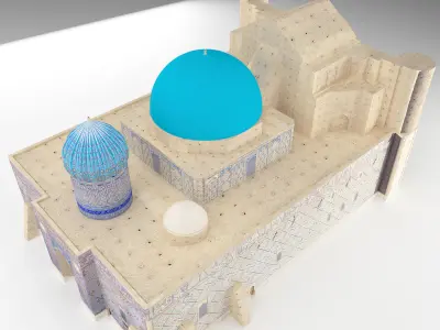 old mosque persian mausoleum of khoja ahmed yasawi Low-poly 3D model