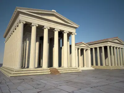 Letoon Apollon and Artemis Temple 3D model