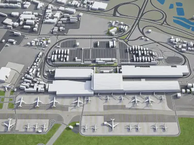 Cape Town Airport Low-poly 3D model