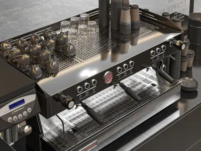 urban coffee shop 3D model