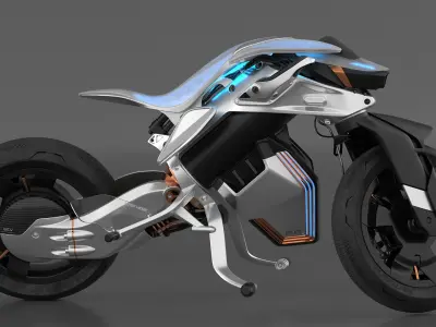  Yamaha MOTOROiD 2 Motorcycle Rigged for Cinema 4D 