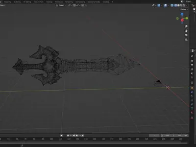 Glacial Sword 3D Model  Low-poly 3D model