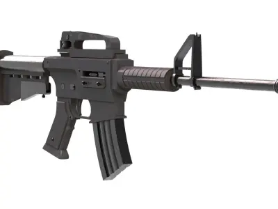 M4 Assault Rifle Low-poly 3D model