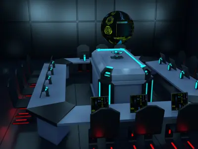 Sci Fi Black Room 3D model