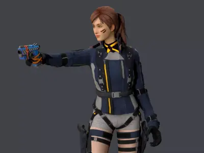 Lucy  Warrior Game Ready Character Low-poly 3D model