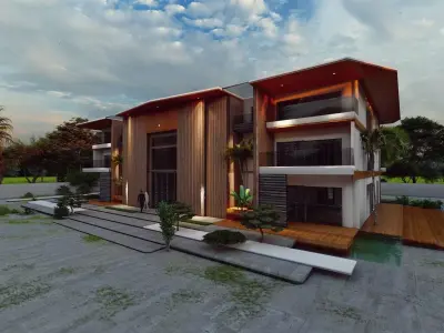An on scale model for a modern villa design Architecture 3D model