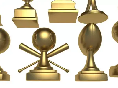 Winner Cups Set 3D model