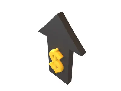 Price Up Symbol V1 001 Low-poly 3D model