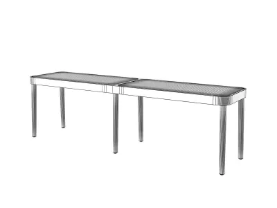 Tambour Bedroom Bench 3D model