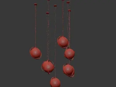 Krassky balls hanging from string 3D model