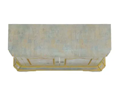 Vintage Italian Two Door Painted Wood American Buffet Console 3D model