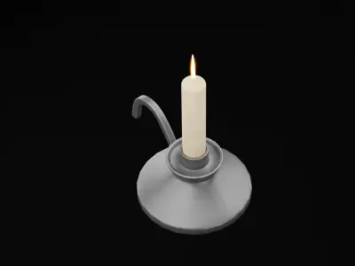 Glittering Grace Candle Low-poly 3D model