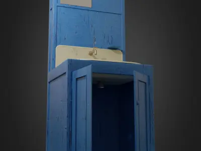 Retro washbasin Low-poly 3D model