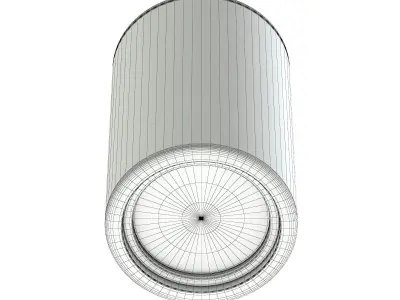 White Cylindrical Light 3D Model 3D model