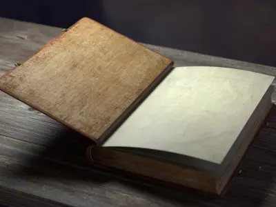  Old Incunable Book Rigged with 8K PBR Textures Low Poly 
