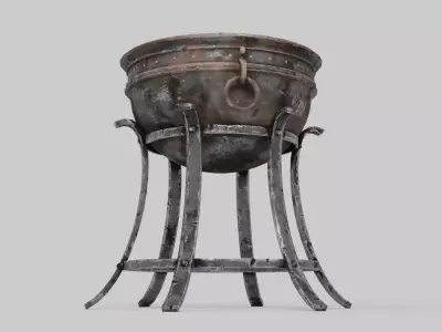 Iron Brazier Low-poly 3D model