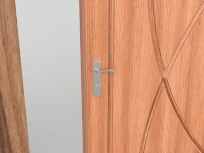 Door 5 four glass doors in row 3D model