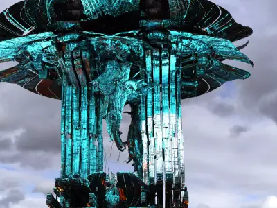 Post apocalyptic shroom tower grand  3D model